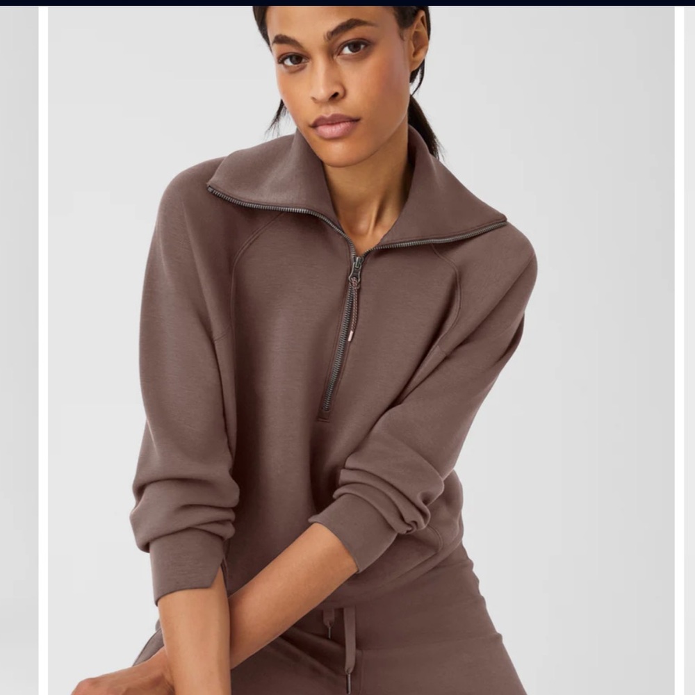 Women’s Spanx Airessential Half Zip, smoke, med